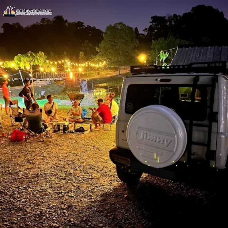 Evening campsite gathering at Raptor Nest Campsite and ATV Ride