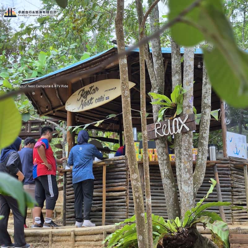 Raptor Nest cafe and rest area surrounded by trees