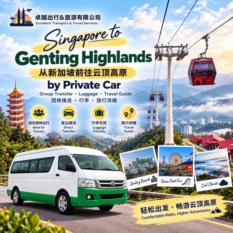 从新加坡前往云顶高原的私人包车